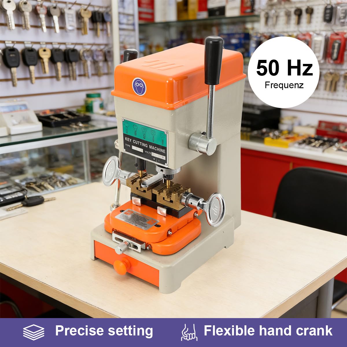 Copiatrice per Chiavi Duplicatore Verticale per Taglio Chiavi Porta e Auto, Macchina Copia Automatica per Fabbro, Strumento Universale per Duplicare Serrature