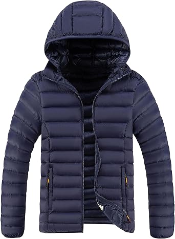 Maiyifu-GJ Mens Hooded Warm Winter Jackets Waterproof Snow Ski Full Zipper Coats Puffer Outwears With Removable Hood