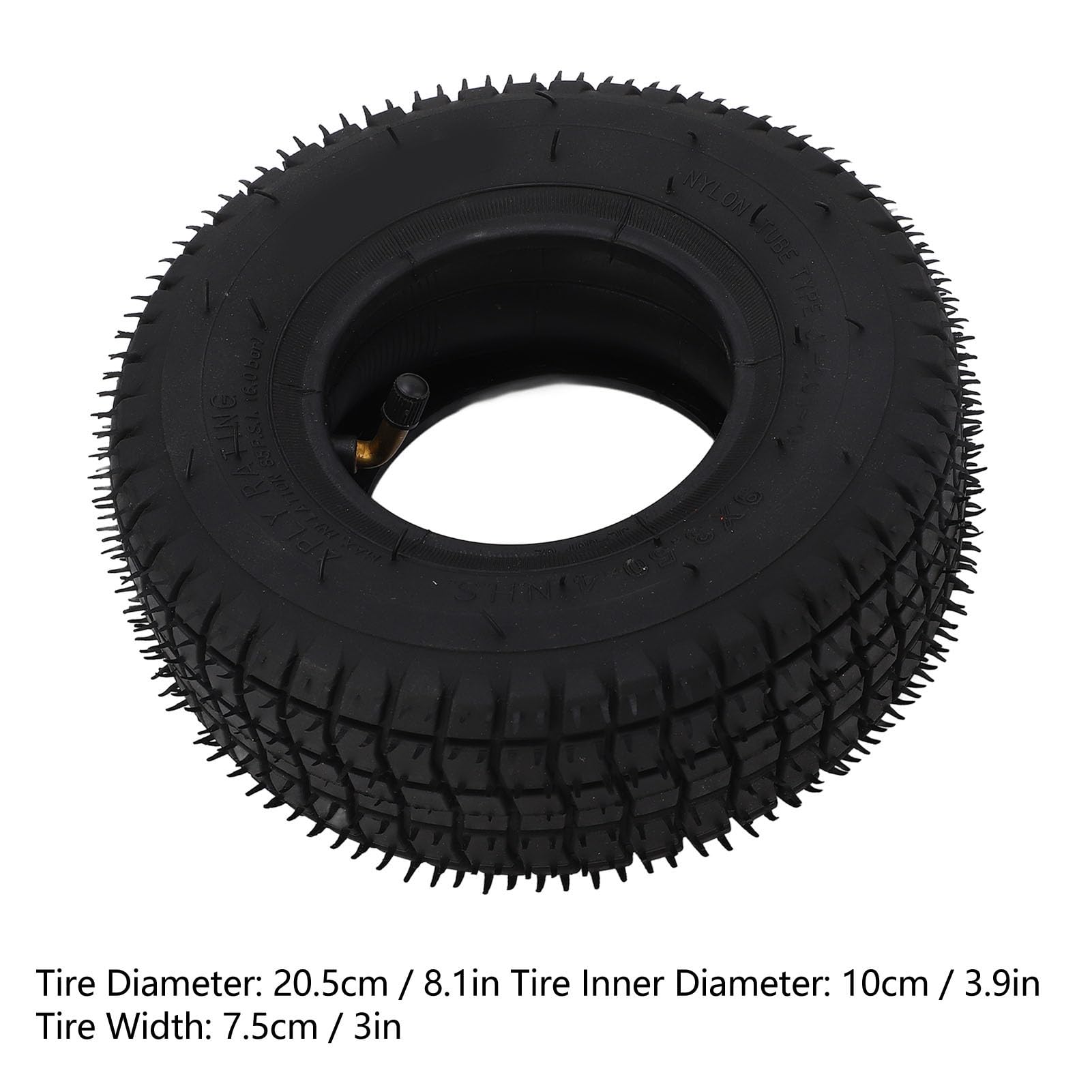 HERCHR Pneu pour Trottinette électrique, 9x3.50 4 pneus et Chambre à air avec Valve coudée antidérapant Auto-équilibré Extensible Roues de Rechange Tout-Terrain pour trottinettes et Mini-Motos