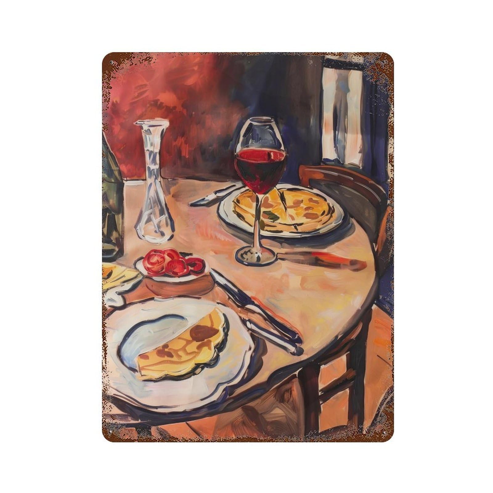 xiaoxiaoshen Bistro Delights Colorful Print Wall Decor Art Metal Tin Poster Modern Home Decor Art Home Bar Shop Decorations Vintage Sign 40x30cm