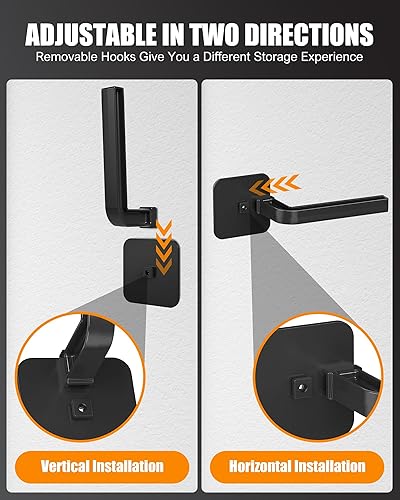 Miniatura 6 de Sunfanie Perchero para guardar sombreros (paquete de 4), organizador multiusos para sombreros, ganchos adhesivos fuertes para sombreros de pared