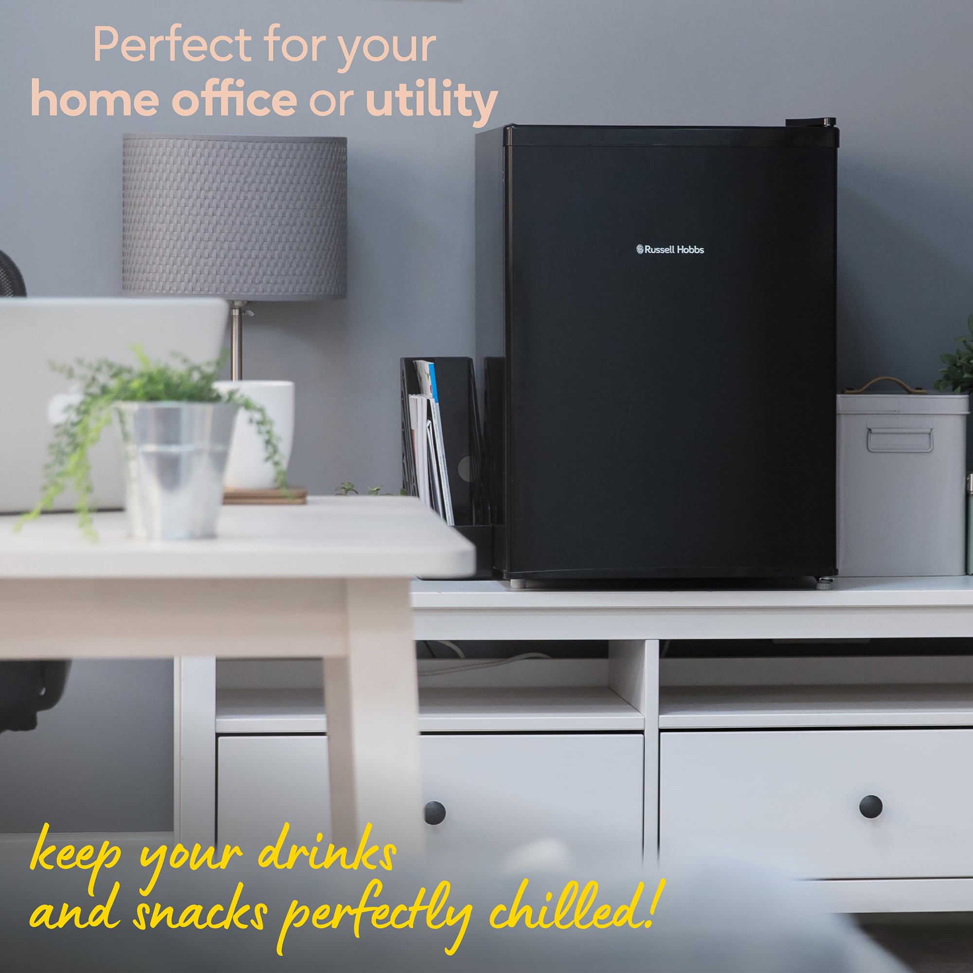 Russell Hobbs Table Top Larder Mini Fridge 66L Capacity, Reversible Door & Adjustable Feet, 0 to 8 Degrees Manual Temperature Control, Black RH67TTLF0E1B — view 5
