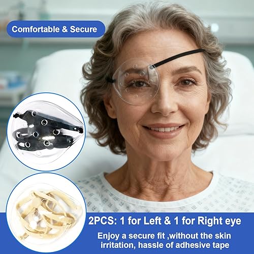 Miniatura 5 de AMZVIO 2 protectores de ojos para después de la cirugía de cataratas, protector de ojos para dormir después de la cirugía, banda elástica extendida