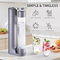 Vista 5 de Sparkling Water Machine, Seltzer & Carbonator for Drinks, Soda Steaming Dispenser, Carbonator Machine with 2 BPA Free Bottles, Compatible with