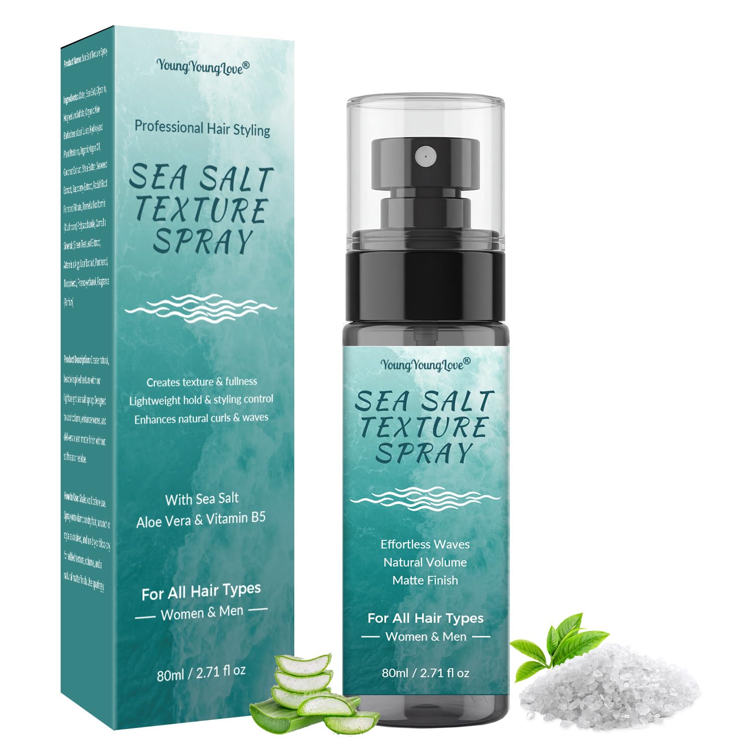 Sea Salt Spray for Men & Women, Volumizing Texturizing Hair Styling, 2.7 oz