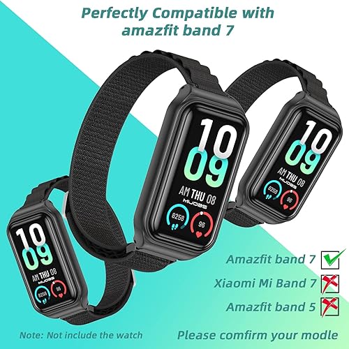 Miniatura 3 de MIJOBS Correa para Amazfit Band 7 Correa de repuesto de nailon para reloj Pulsera inteligente Accesorios para Amazfit 7 Fit Band