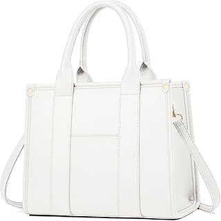 COCIFER Tote Bag Crossbody Purses for Women Shoulder Bag Handbags PU Leather Top Handle Bags with zipper (White)