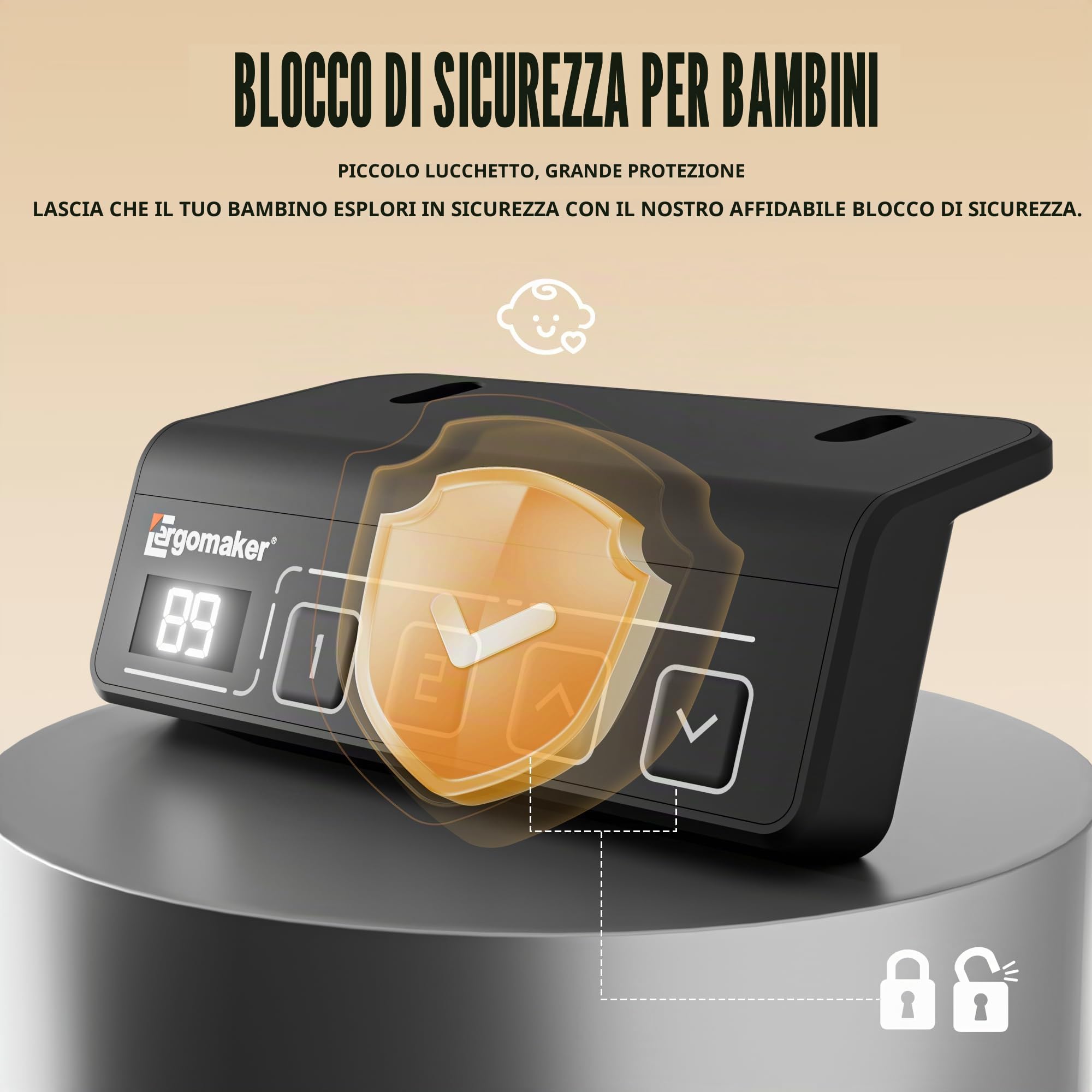 ERGOMAKER Scrivania elettrica regolabile in altezza, 80 × 60 cm, piccola scrivania con piano in 2 pezzi, scrivania regolabile in altezza per casa, ufficio, nero (telaio + tavolo)