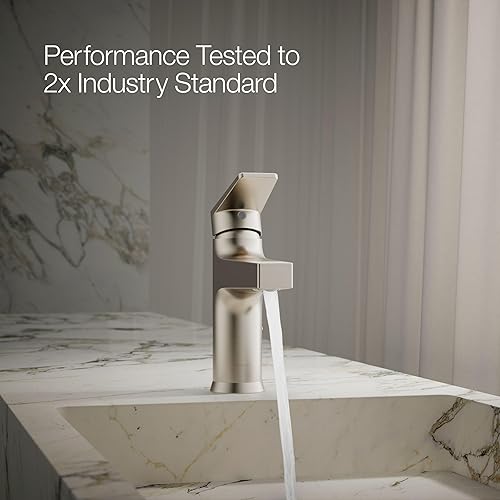 Miniatura 12 de Kohler K-74013-4-BN - Grifos para lavabo de baño, control único, níquel cepillado vibrante Vibrant Brushed Nickel,Cromo pulido,Latón cepillado