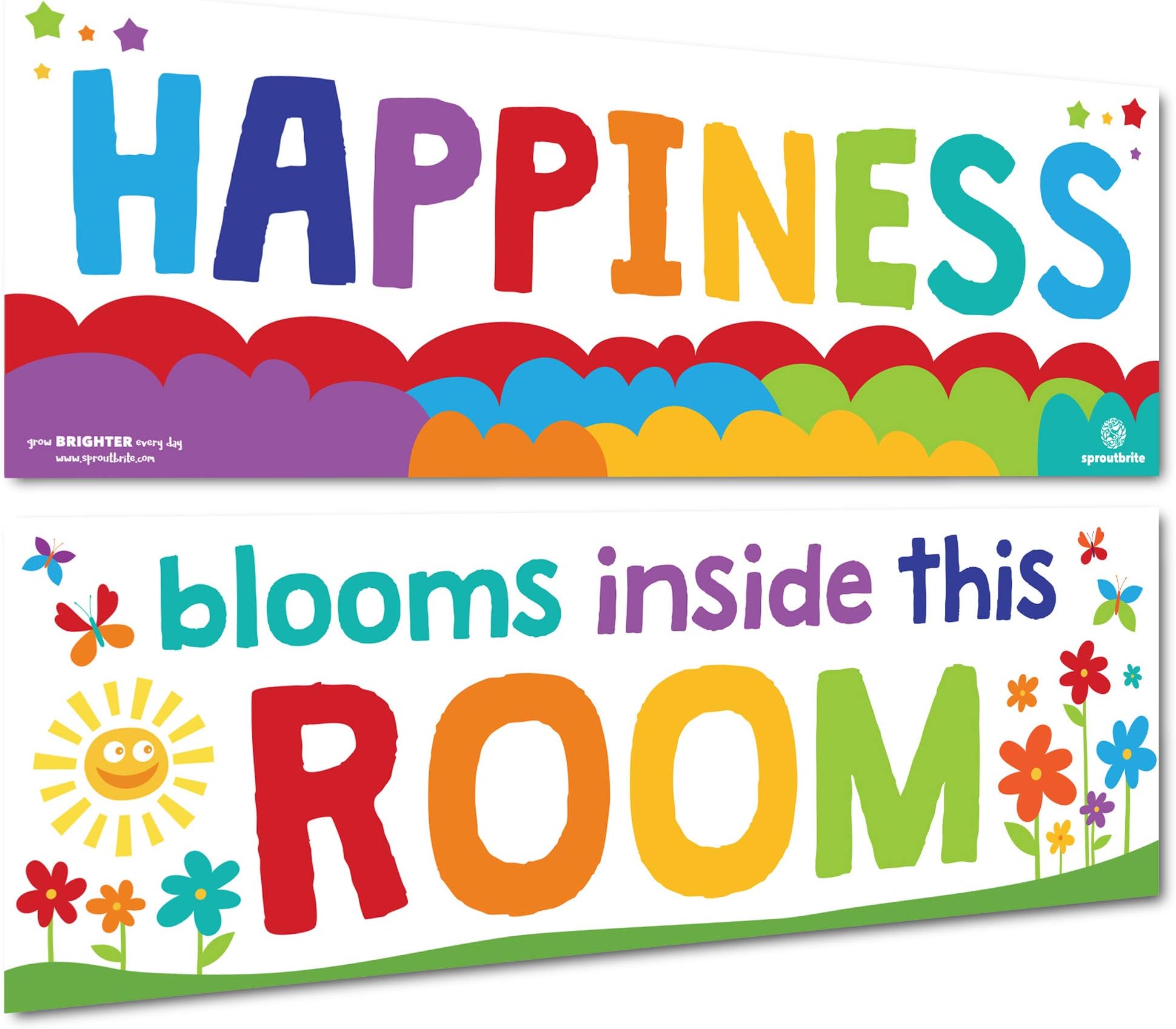 Sproutbrite Classroom Welcome Decorations - Inspirational Posters and Banners for Teachers - Bulletin Board and Wall Decor for Pre School, Elementary and Middle School
