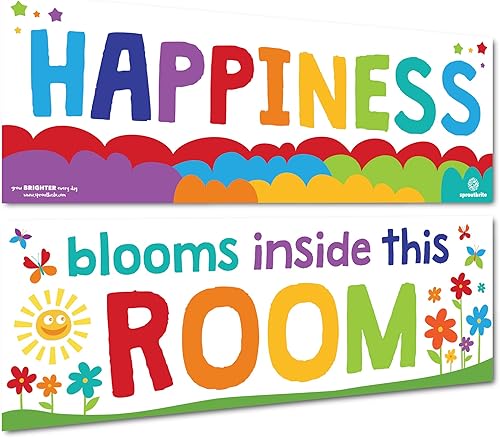 Sproutbrite Decoraciones de bienvenida para el aula, carteles y pancartas inspiradoras para profesores, tablero de anuncios y decoración de pared