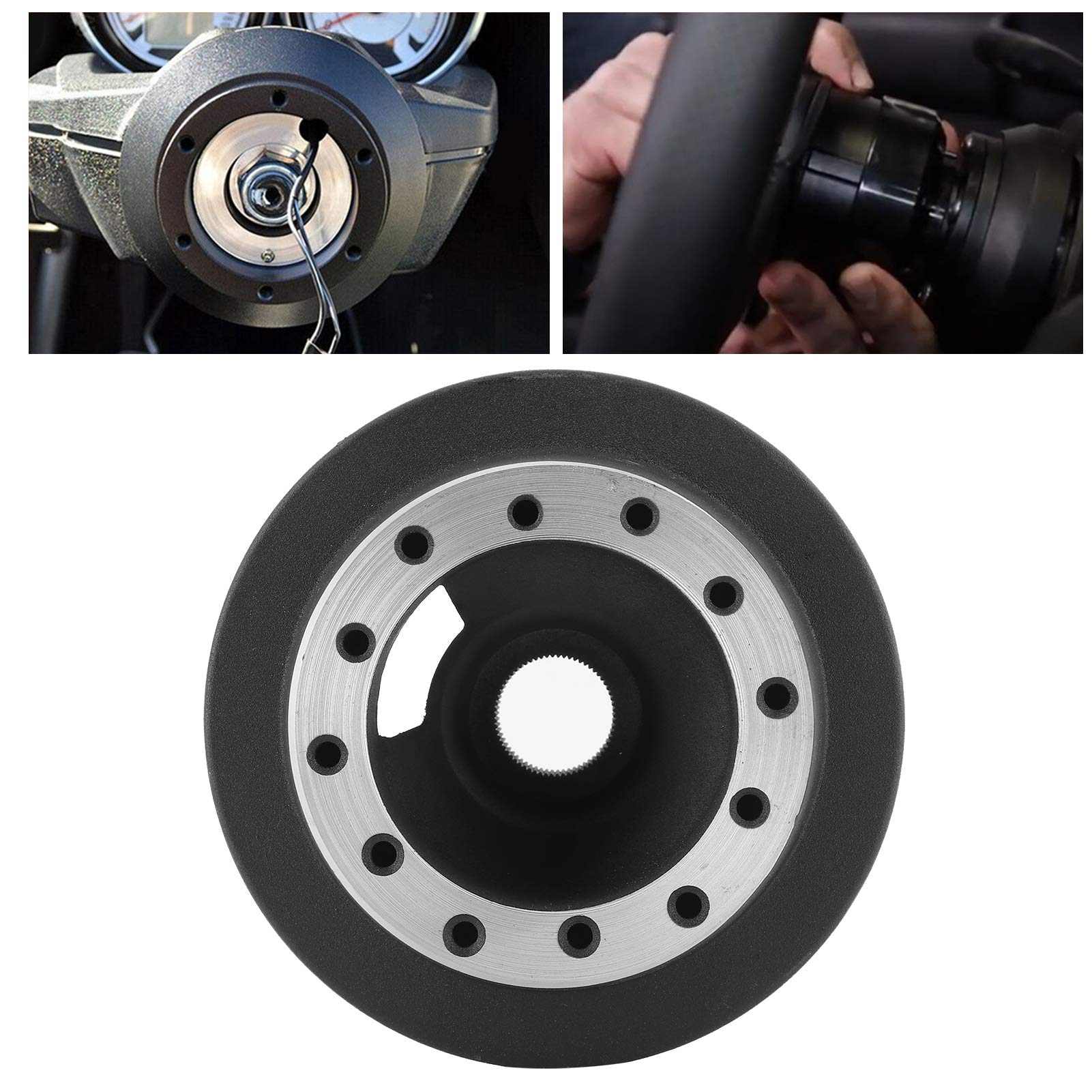 KIMISS Adaptador de cubo de volante, Kit de adaptador de cubo de volante de base de reajuste de volante de coche apto para E46 MOMO NRG XH-6196-E46