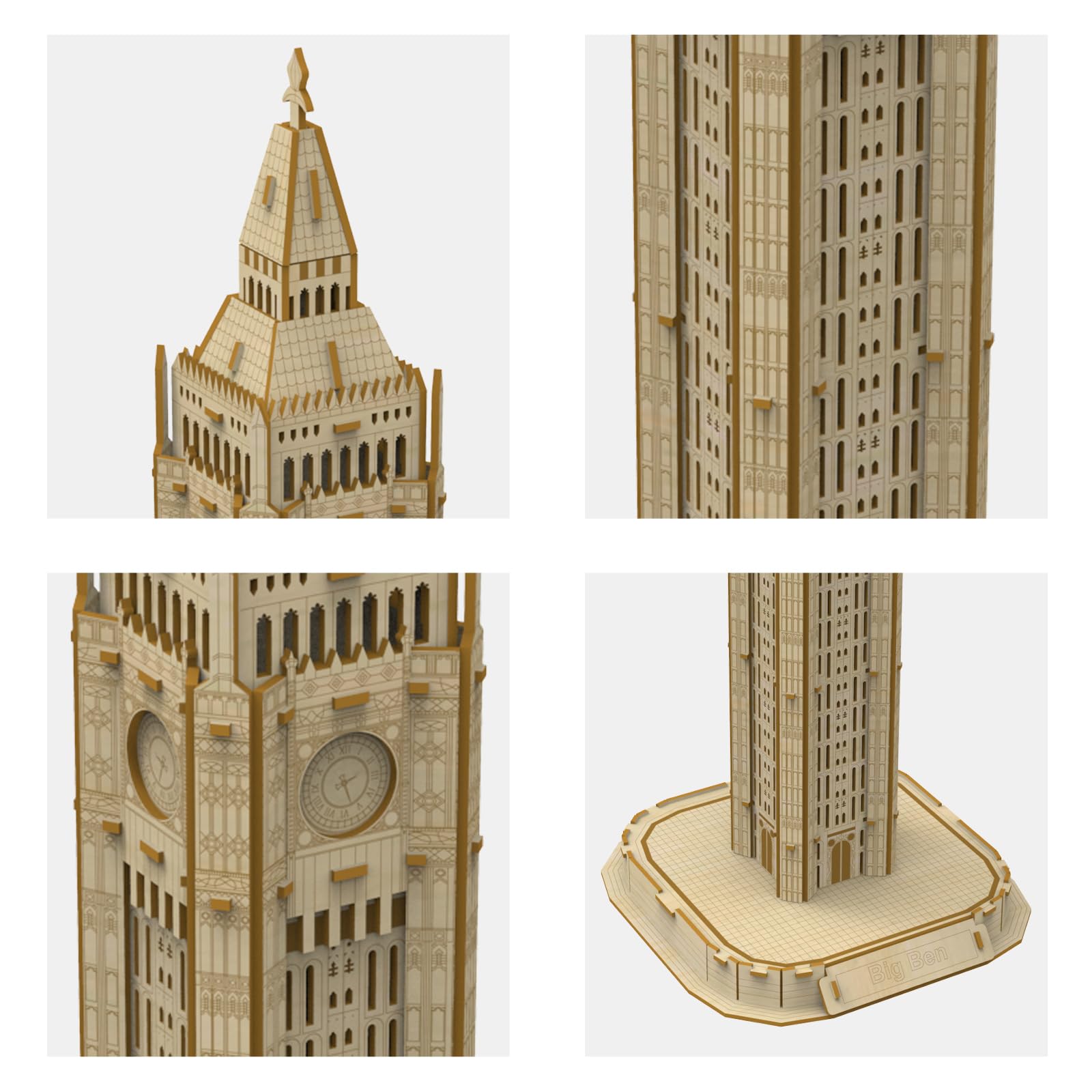Amazon | Hallisun 3D木製パズル - エリザベスタワー イギリスロンドン