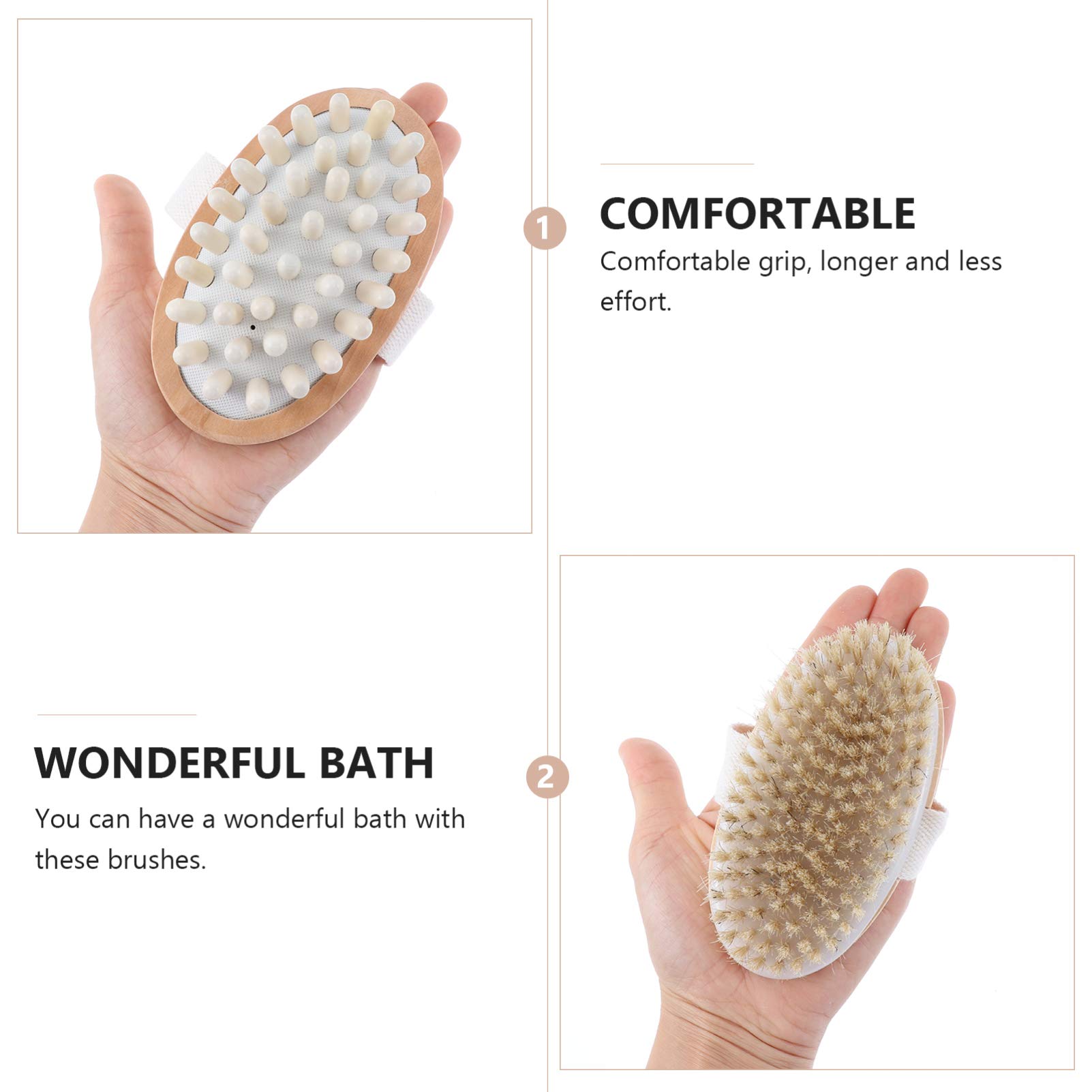 Gatuida 6 Stück Spa Badezimmer mit Rückenpeeling Bürste Massagebürste Langem Griff Weichem Material für Männer Frauen Haken zum Aufhängen
