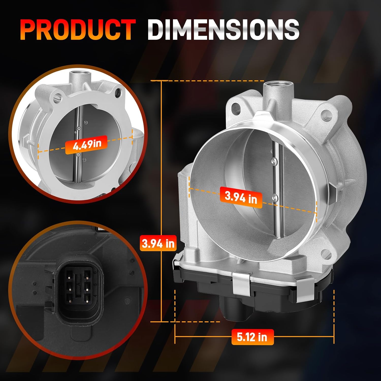 Throttle Body Compatible with 2006 2007 2008 Chevy Silverado Avalanche Suburban Express GMC Yukon Sierra Cadillac Escalade 4.8L 5.3L 6.0L 6.2L Throttle Body Replace 12580760 12679524