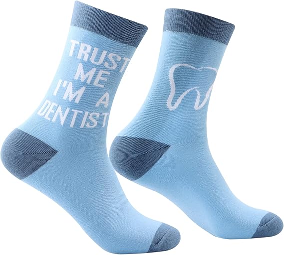 MYSOMY Funny Dentist Socks Trust Me I'm a Dentist Dress Socks Dental