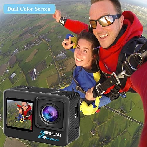 Miniatura 6 de Action Camera 4K WiFi Waterproof Camera 4*Zoom 170 ã Ultra Wide Angle 131FT(40m) Waterproof Underwater Camera with 2X 1350mAh Batteries and 4K