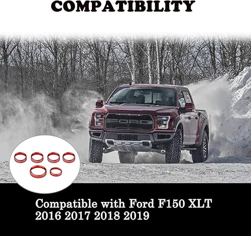 Miniatura 4 de F150 XLT 4WD y perilla del motor de remolque AC VOL cubierta de interruptor de aire acondicionado anillo de ajuste de audio perilla de consola