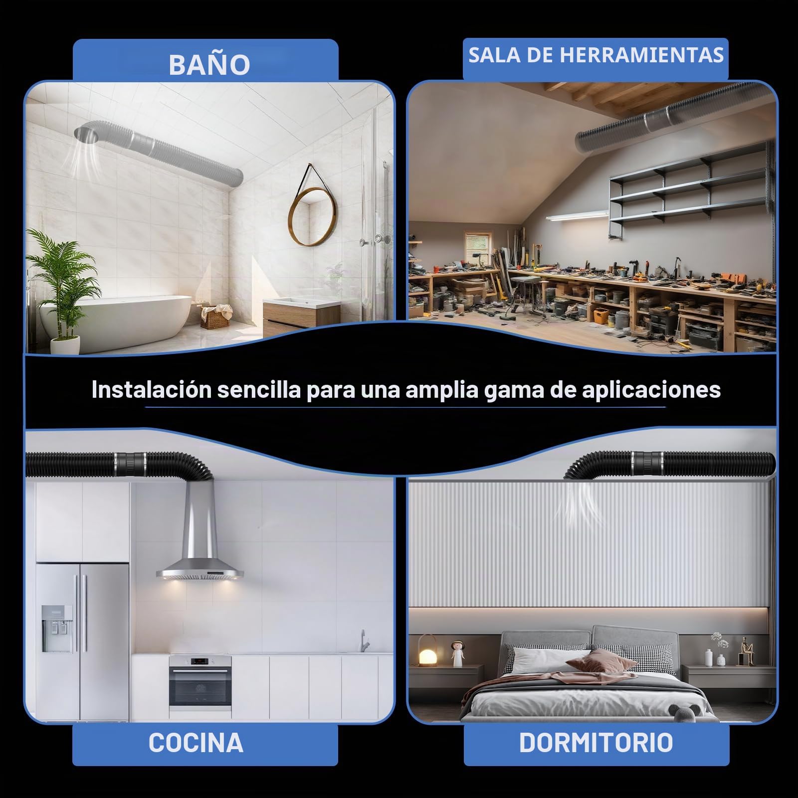 100 mm Ventilador Extractor en línea, Ventilación Extractor de aire de 6 W con controlador de velocidad Bodega húmeda, garajes, cultivo hidropónico tienda, cuarto de baño.