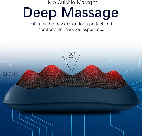 Miniatura 9 de Mo Cuishle Shiatsu - Masajeadores de espalda y cuello con calor, alivio profundo de tejido para el dolor, la tensión y la relajación muscular,