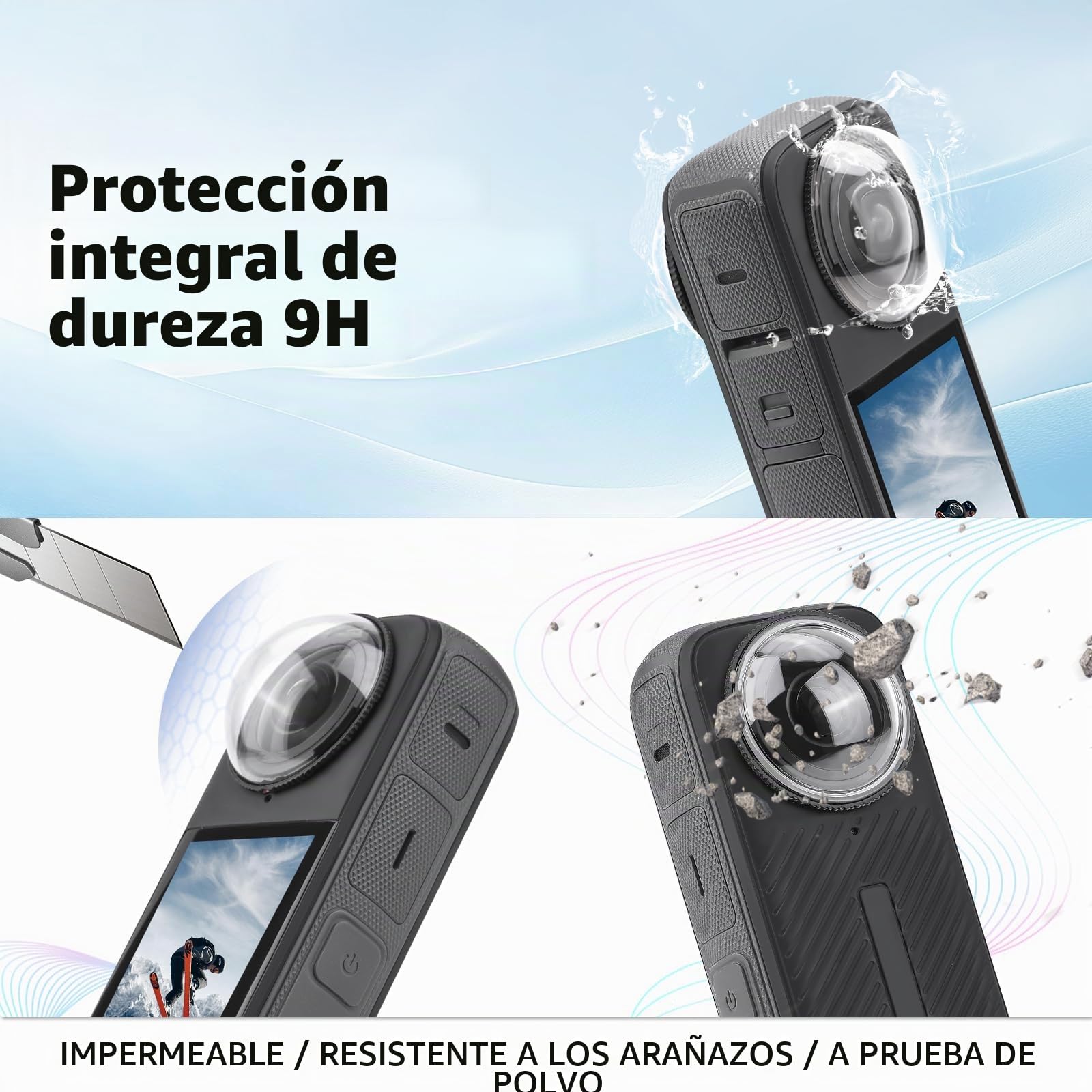 X4 Protector de lente premium para Insta360 X4, protector de lente de vidrio templado de alta transparencia para cámara Insta360 X4, accesorios antiarañazos