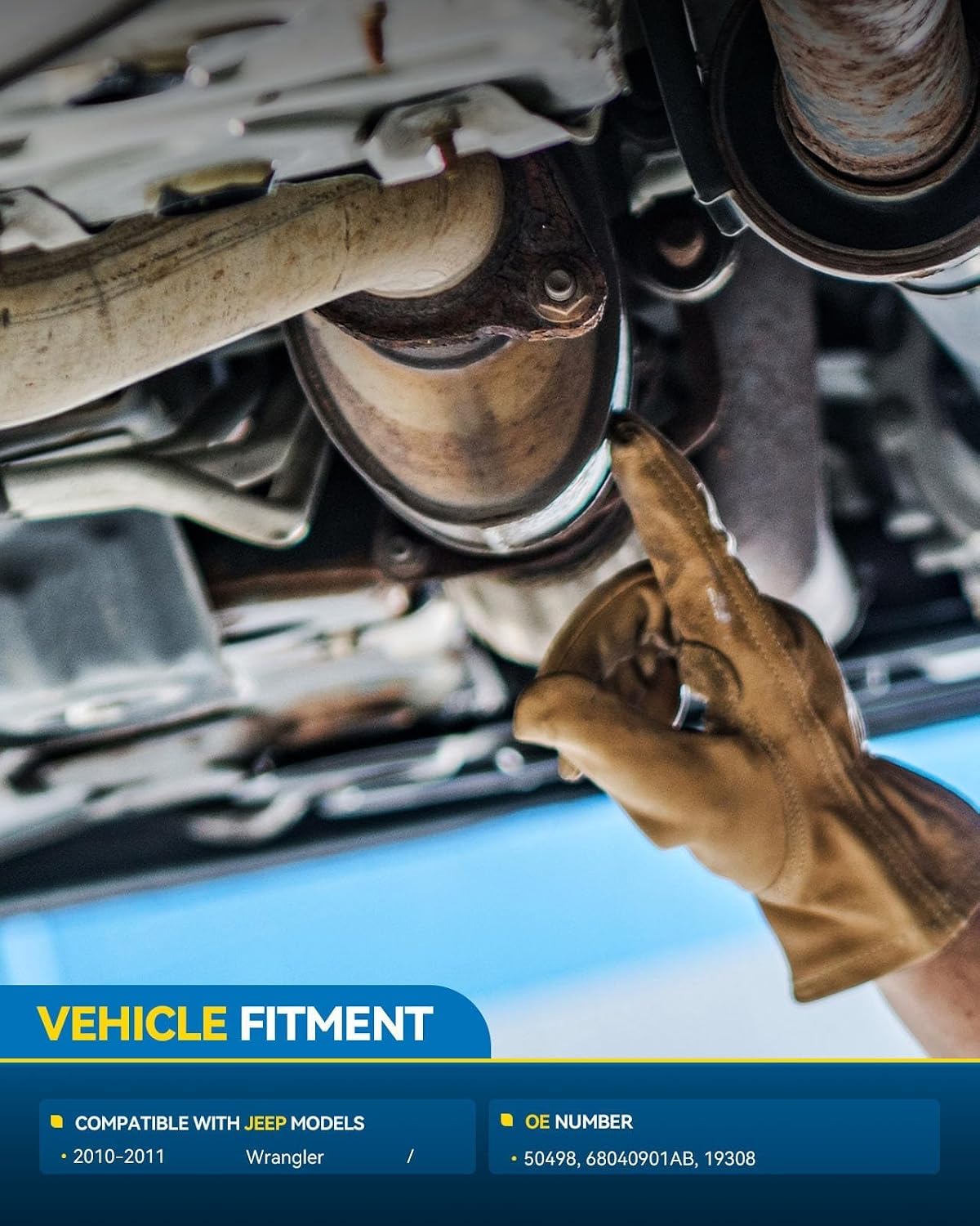 PHILTOP Front Catalytic Converter Kit Compatible with Jeep Wrangler 2010-2011 Replace# 50498 Direct-Fit (EPA Compliant)
