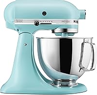 Vista 87 de KitchenAid KSM150PSAC Artisan Series - Batidora de pie con capacidad de 5 cuartos o 4.7 litros, incluye escudo vertedor Azul hielo