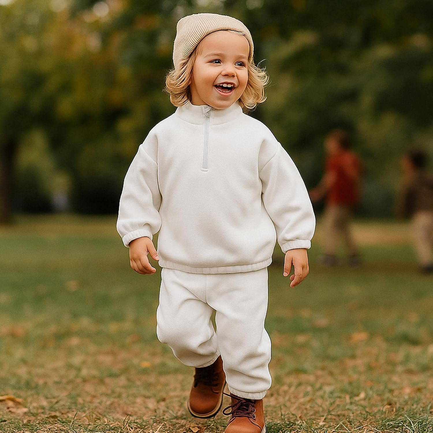 SOBOWO Toddler Baby Boy Clothes Winter Solid Long Sleeve Pullover Sweatshirt Pants 2Pcs Fall Outfits Sweatsuit Set 24M-6Y - Image 2