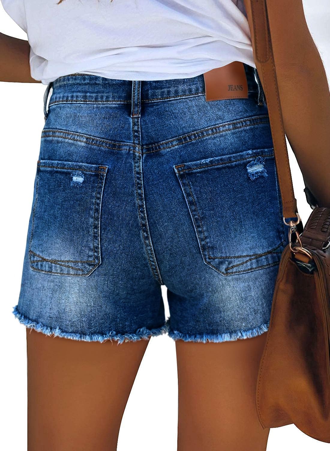 Jean Shorts Womens High Waisted Summer Casual Stretchy Denim Hot Short with Pockets - Image 2