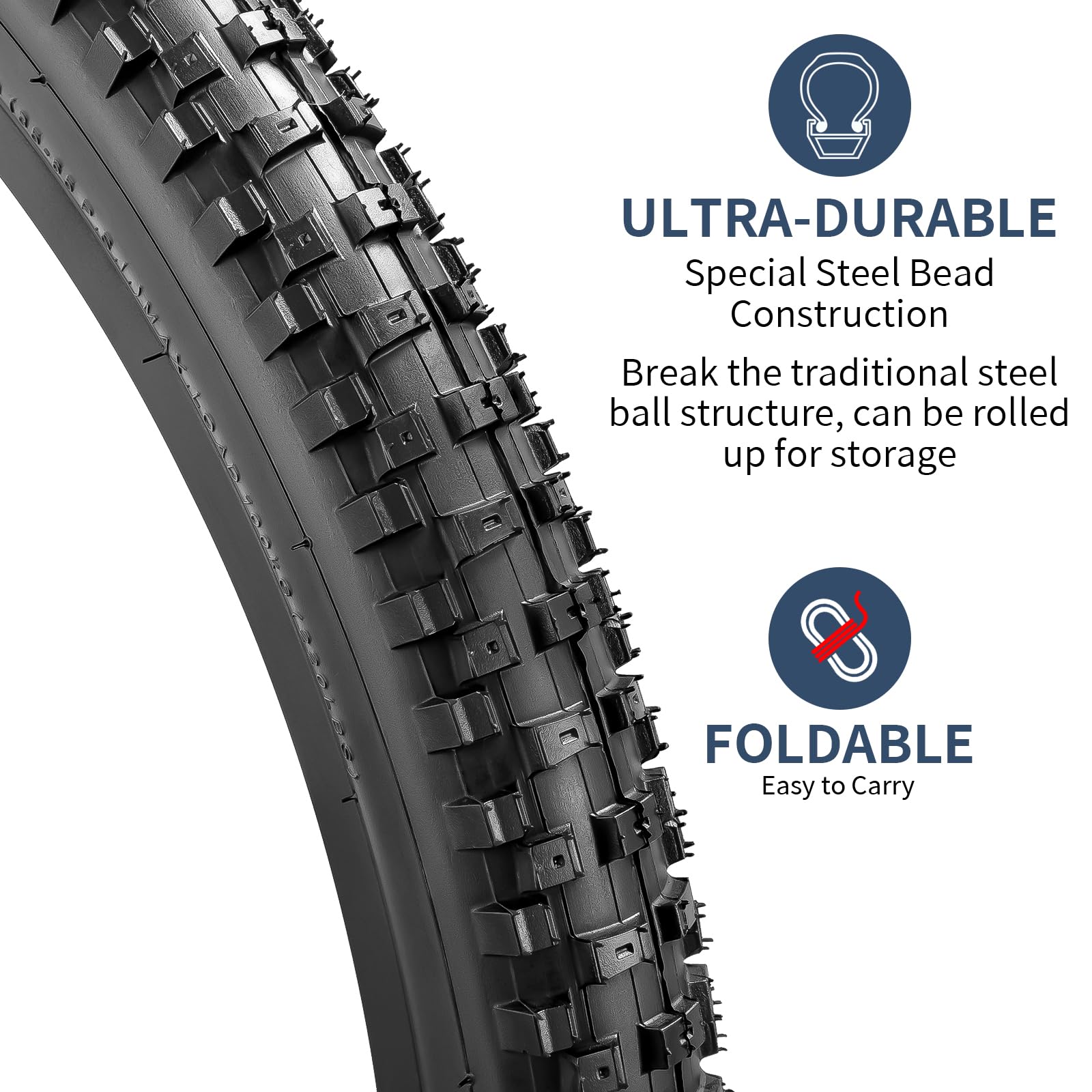 YUNSCM 2 PCS 26 Pulgada Montaña Bicicleta Cubierta 26x2.30/56-559 Compatible with Off Ruta Bicicleta 26x2.25 26x2.30 26x2.35 Bike Cubierta (Y-901)