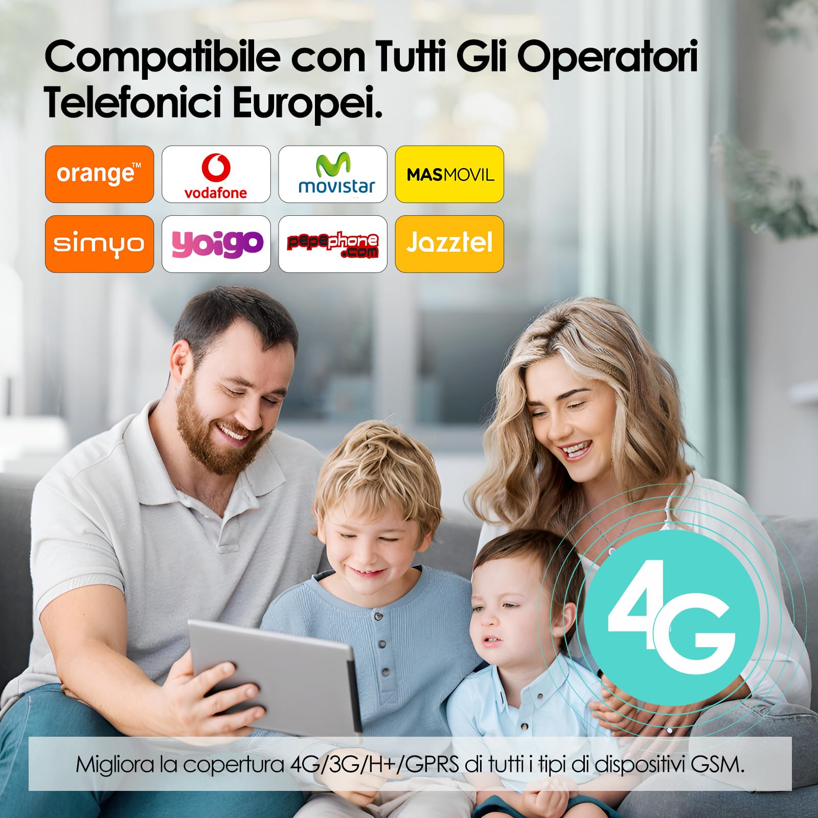 Amplificatore Segnale Cellulare 4G 3G Banda 20/1/3/8 Ripetitore Segnale Cellulare Guadagno70 dB Ripetitore 4G per Operatori Europei Tre, TIM, Vodafone, Iliad, Con Schermo LCD ad Alta Definizione
