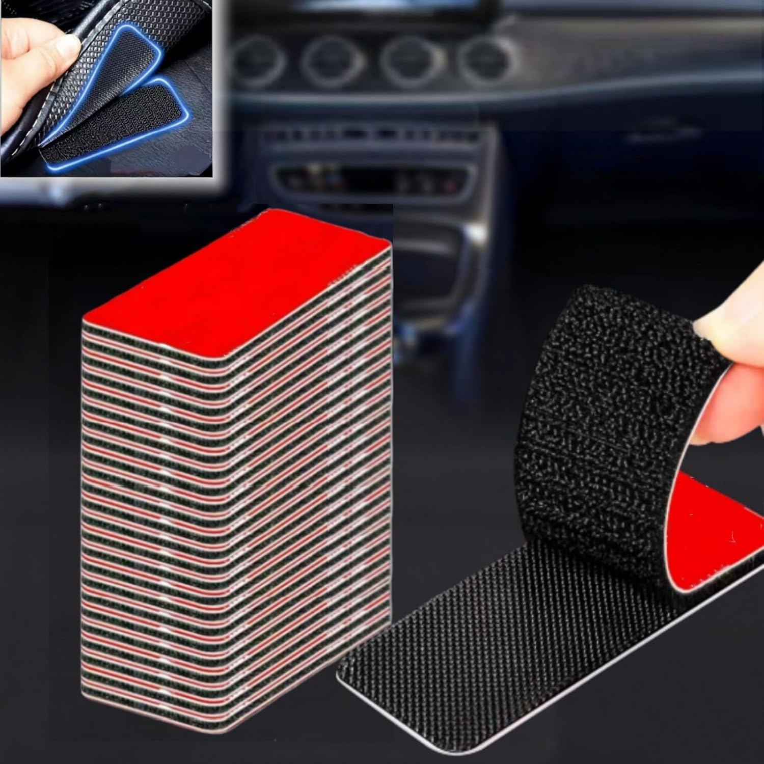 Amazon.com: 24 Sets Heavy-Duty Hook and Loop Strips with Adhesive ...
