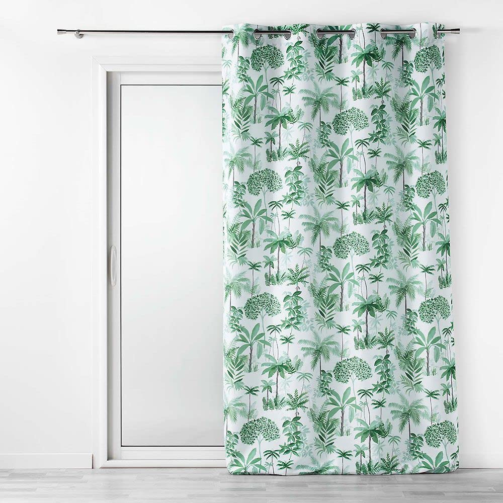 Douceur D'Intérieur Lot De 2 Rideaux à Oeillets 140 X 240 Cm Polycoton Jute Imprime Bahina Ecru Blanc  8b52c438 5326 5fe5 8ee6 31a9fa96c1da