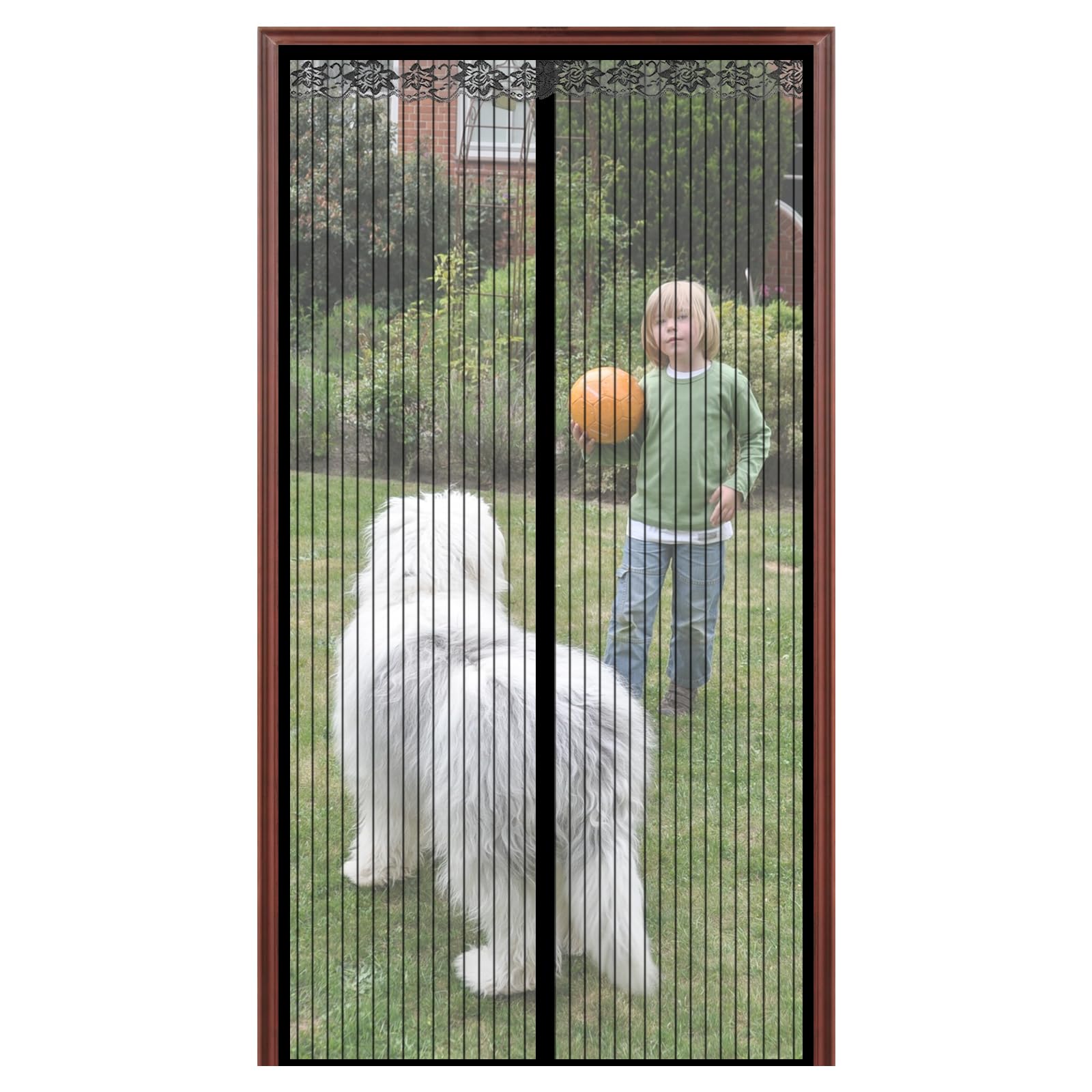 Fly Screens for Doors 90x210 Magnetic Door Fly Screen Curtain Heavy Duty Mesh Powerful Magnets Automatically Close No Gap No Drill Installation Black