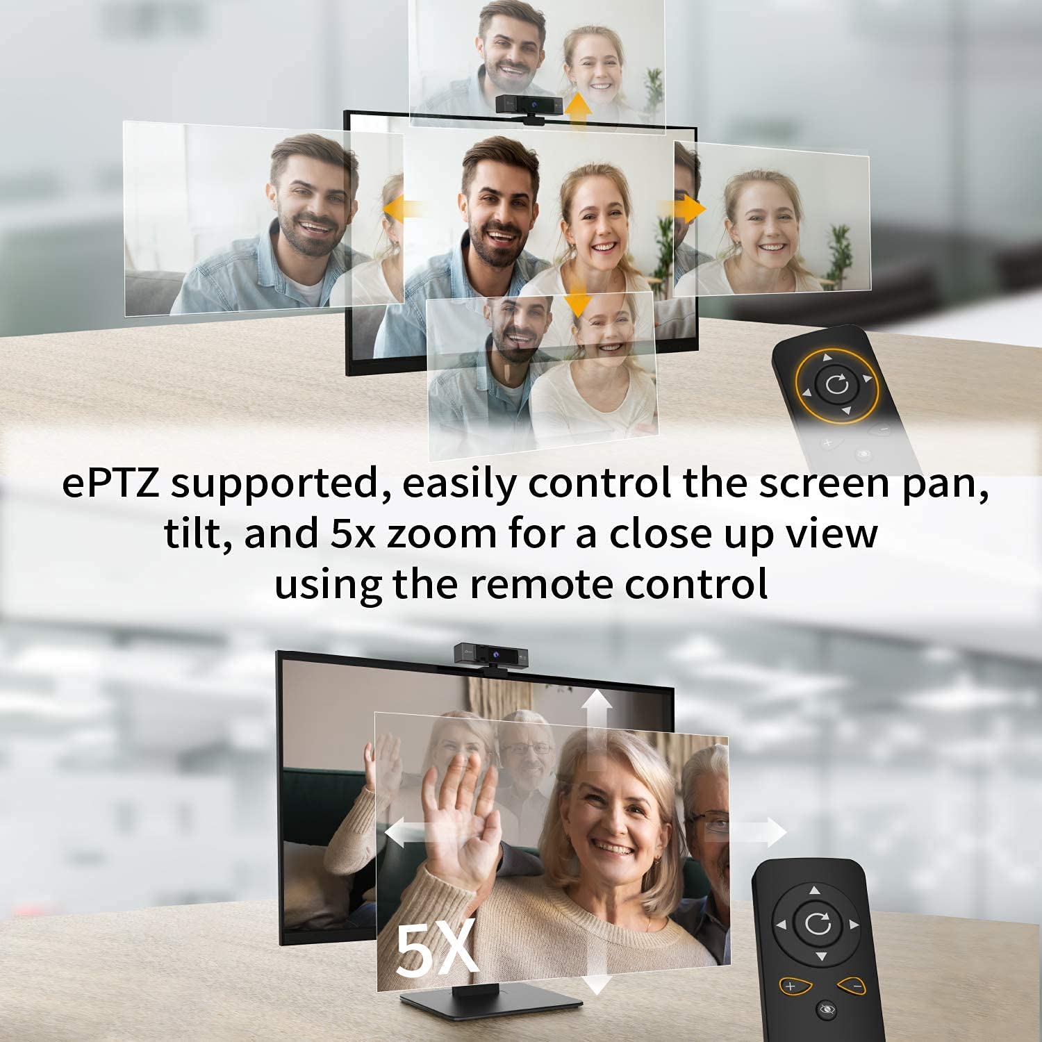 J5create - USB 2160  4K  Webcam With 5x Digital Zoom Remote Control Black