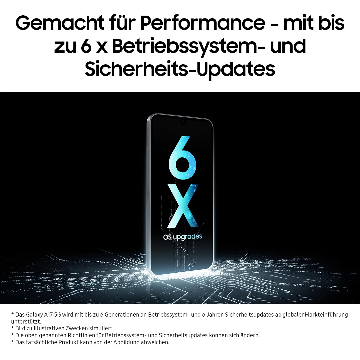 Samsung Galaxy A17 5G AI Smartphone, KI-Handy mit Android, Dünner 7,5-mm-Rahmen, 50-MP-Kamera, 128 GB Speicher, 4 GB RAM, 5.000-mAh-Akku, Black, 2,5 Jahre Herstellergarantie [Exklusiv auf Amazon]