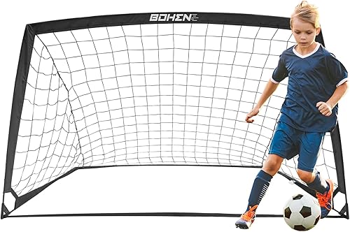 Miniatura 9 de BOHEN 11x5.5 FT/9x5 FT/6x4 FT Portable Metal Soccer Goal for Backyard with Carry Bag - Fun for Outdoor Indoor Training Games for Kids and Adult,