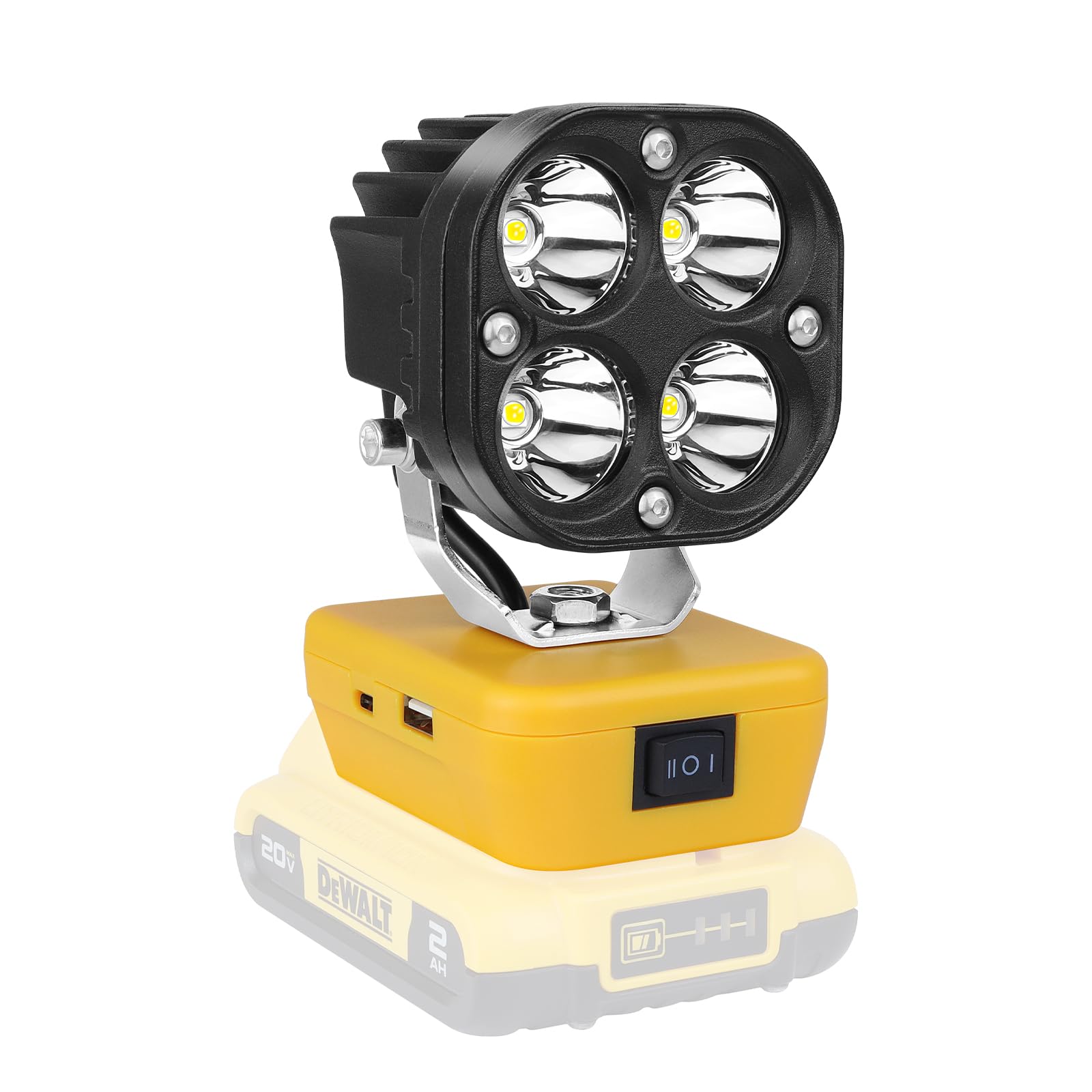 T-SUNUS 18V Akku LED Arbeitsleuchte 5200LM - Kabelloser Baustrahler Für DeWalt Kompatibel