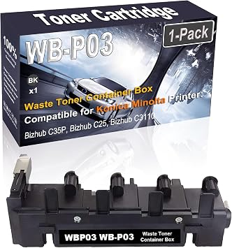 1-Pack Black Compatible High Yield WBP03 WB-P03 A1AU0Y1 A1AU-0Y1 Waste Toner Container Box use for Konica Minolta Bizhub C35P C25 C3110 C3100P Printer