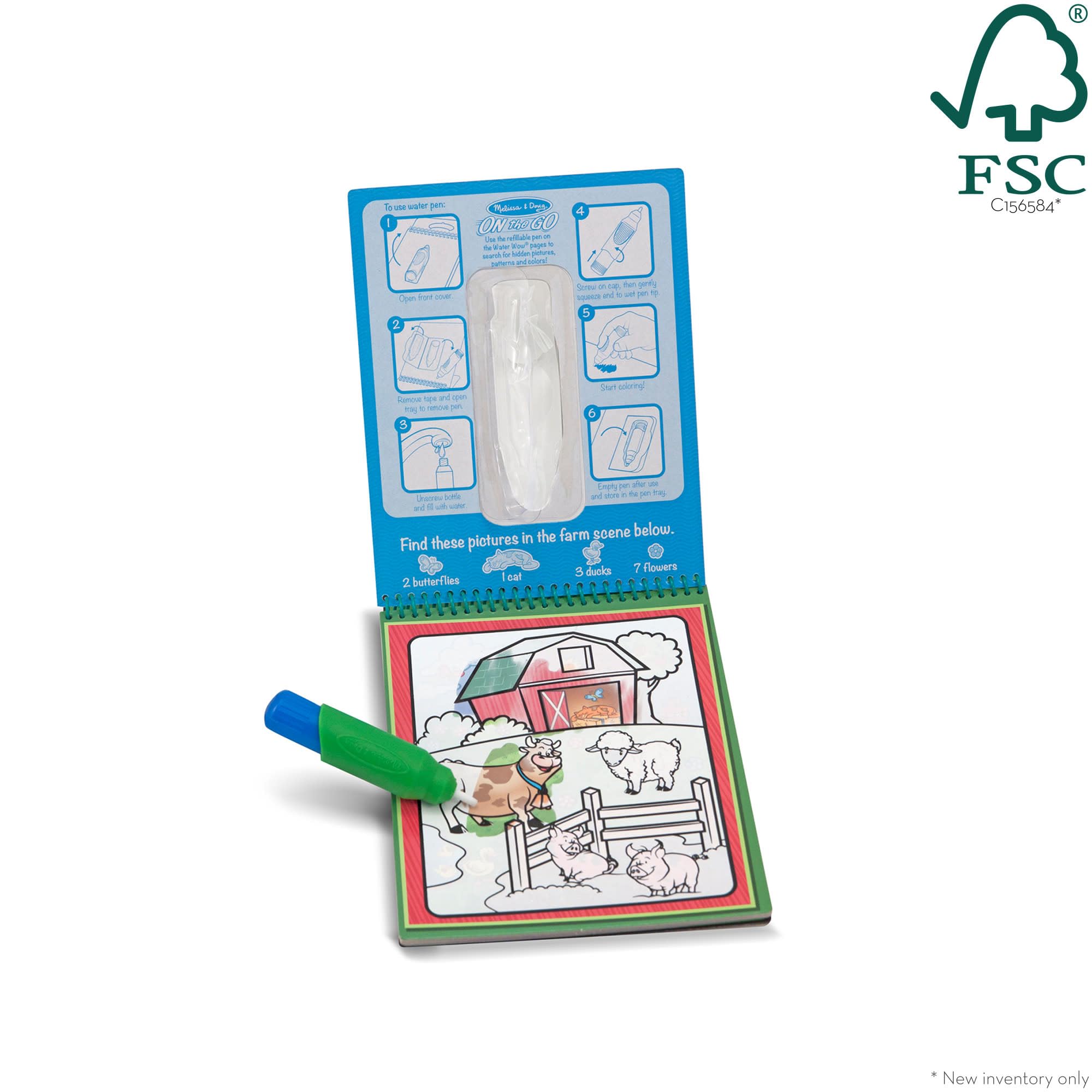 MELISSA & DOUG WATER WOW! ANIMALES: Tablero y Bolígrafo de Agua Reutilizables, 4 Páginas Reutilizables Magic Water para Pintar con Agua 6074878 Manualidades Niños Regalo Niño 3 años+ Certificados FSC — view 3