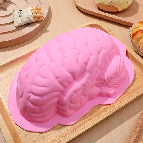 Miniatura 4 de DOITOOL Molde de cerebro de Halloween de silicona en forma de cerebro para tartas, moldes de silicona para hornear - Molde de chocolate 3D para