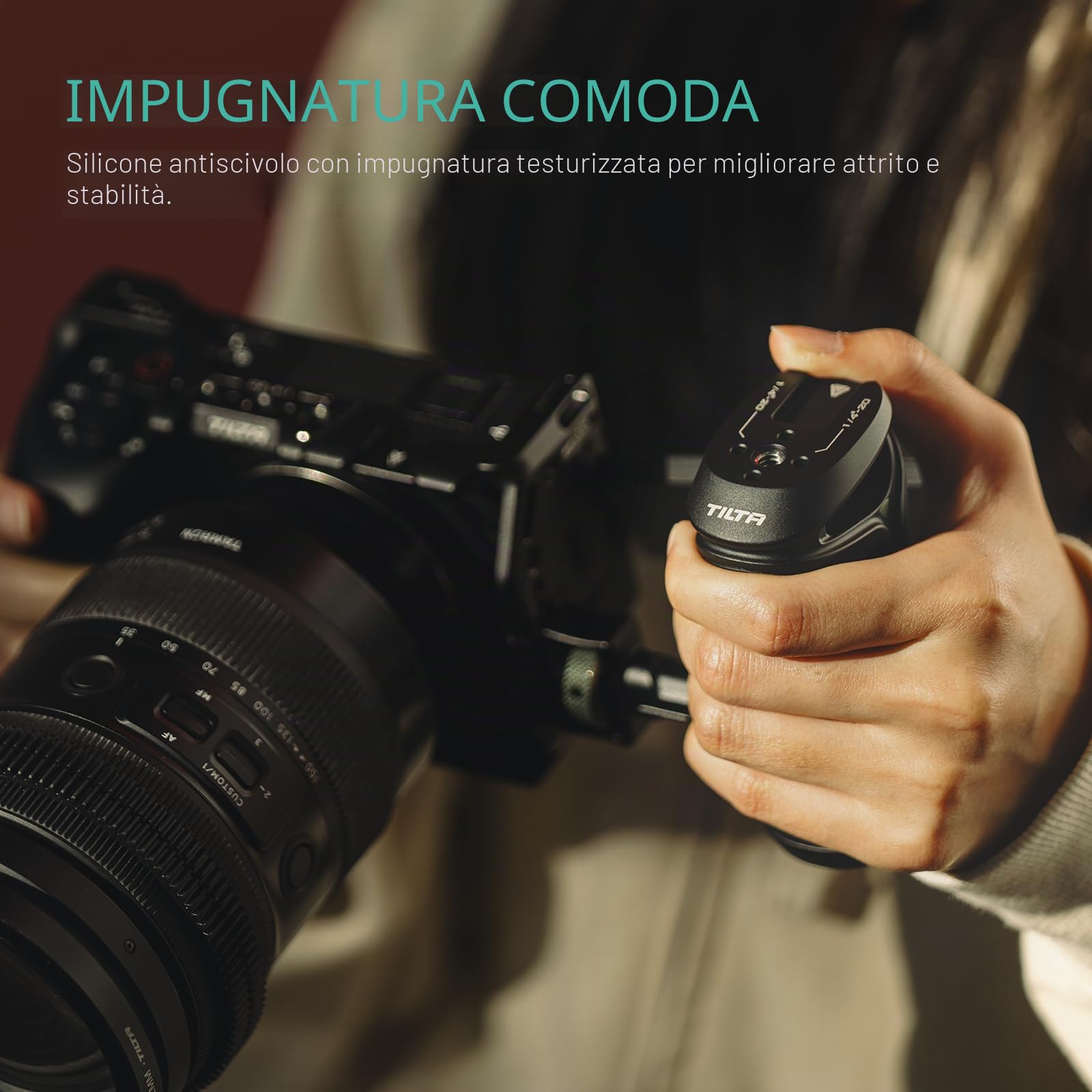 Tilta Xeno TA-XSH3-B - Maniglia laterale ergonomica con supporto NATO, per fotocamere DSLR/Mirorrless e monitor Rigs - Nero