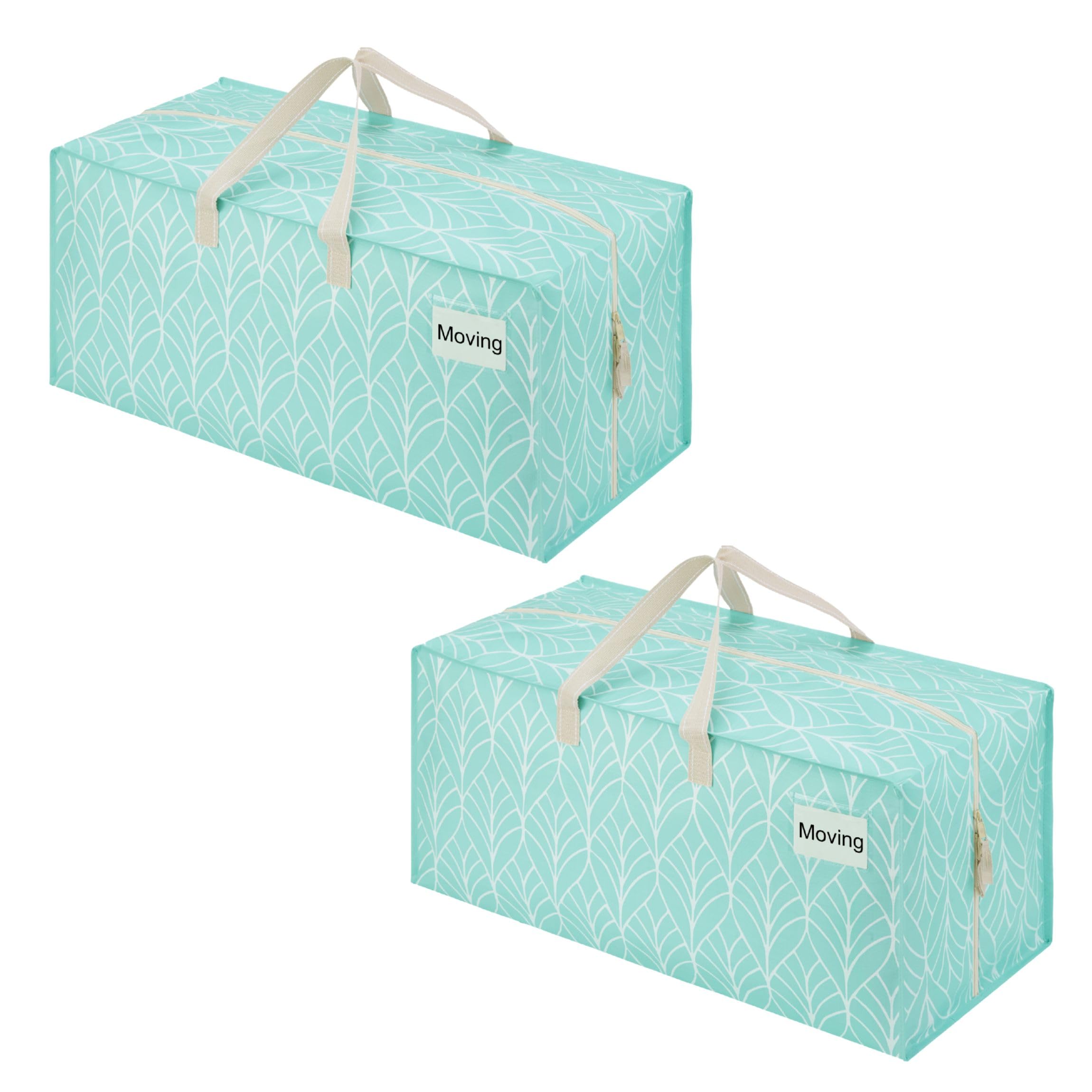 VENO 2 Pack Moving Bags w/Backpack Straps, Heavy Duty, Moving Boxes Alternative, Packing Supplies, Large Storage Totes for Dorm Room Essentials with Zipper (Evergreen, 2 Pack) — image 1