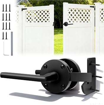 Double Side Gate Latch, Heavy Duty Swinging Door Latch for Wooden Fence, Aluminum Garden Gate Latch Hardware for Wooden Gates, Backyard, Garden, Shed Doors, Door Handles, Two-Way Door Locks