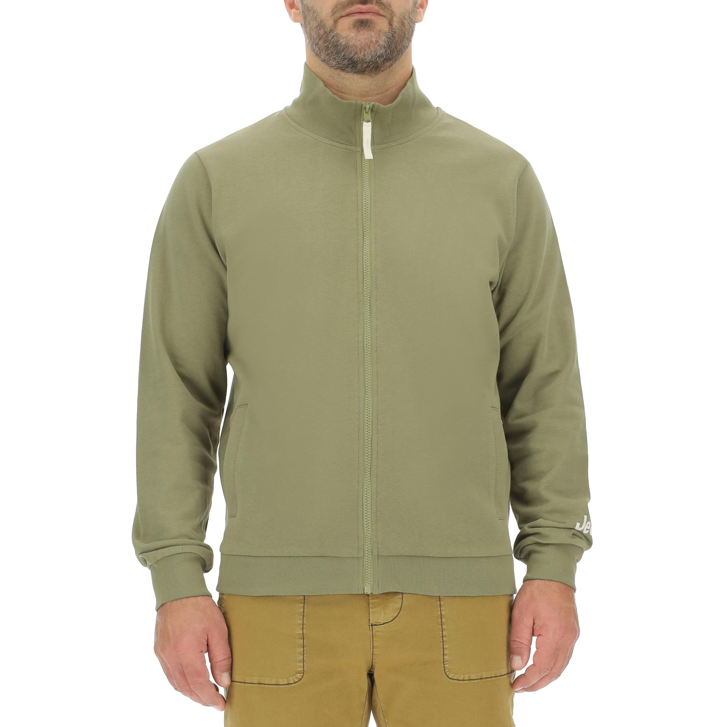 Jeep J Man Sweatshirt Full Zip Move Mountains Back Print & Jeep Wrist Print J24s Felpa Uomo (Pacco da 1)