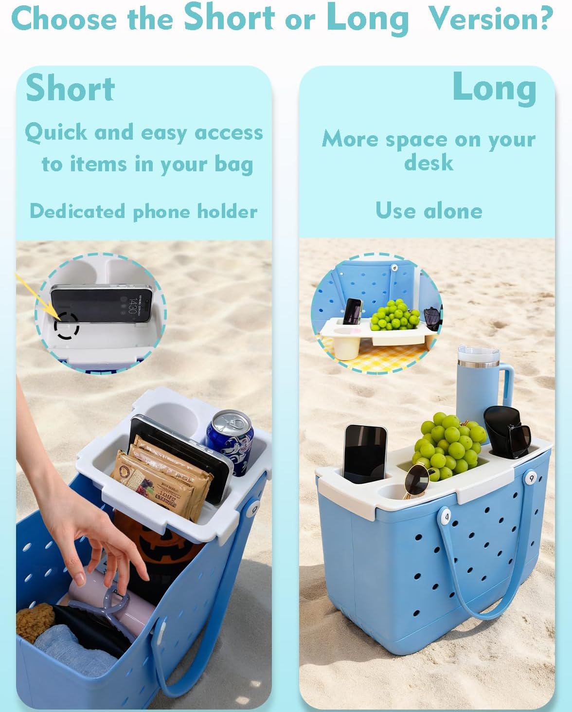 Top Cup Phone Holder Tray Storage Lid for Stanley Compatible with Bogg Bag XL Cover, Cup Organizer Holder Waterproof Silicone Multifunctional Storage Box for Outdoor Beath Camping Travel (Green, XL)