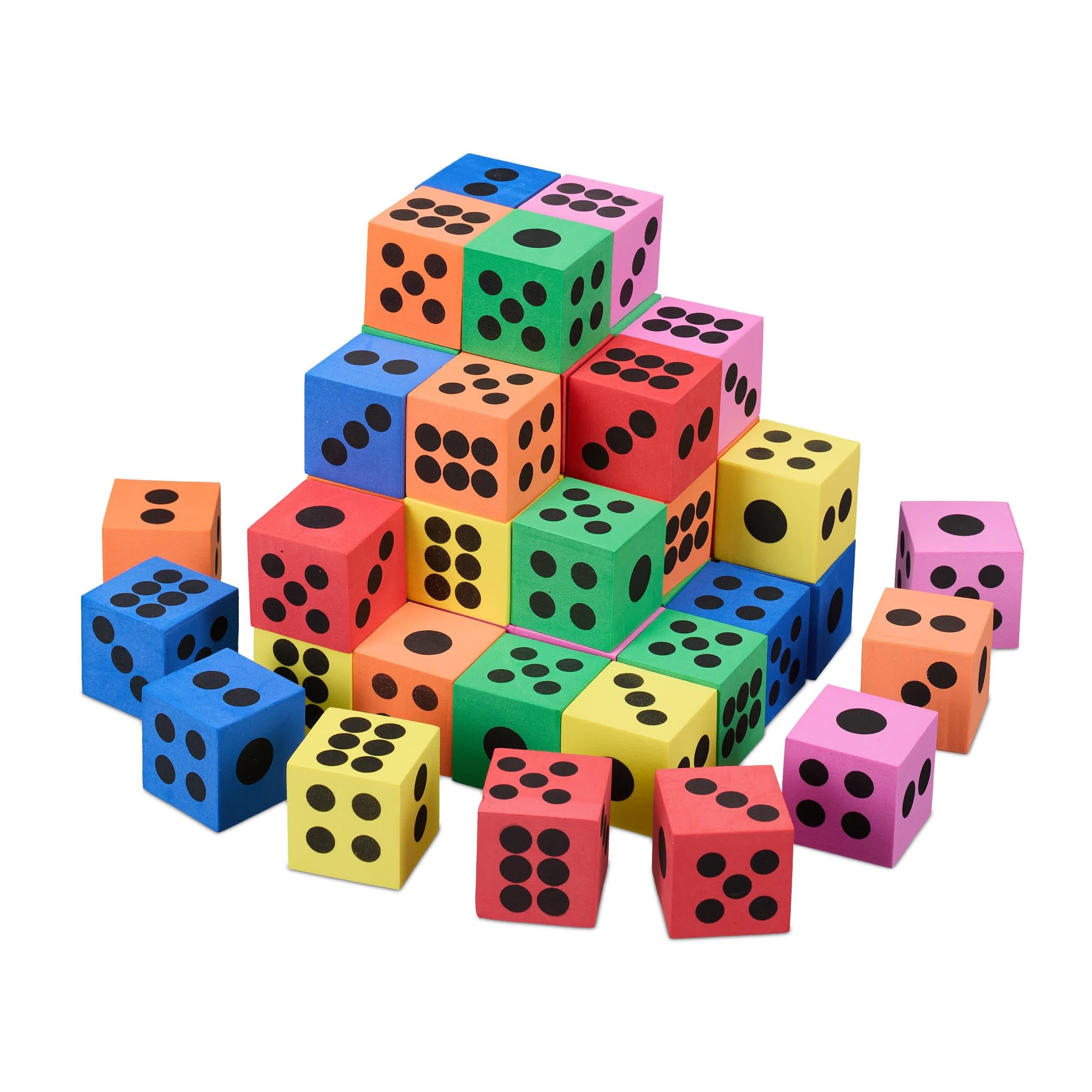 36 Dadi In Gommapiuma Colorati - Cubi Morbidi Per Giochi Didattici