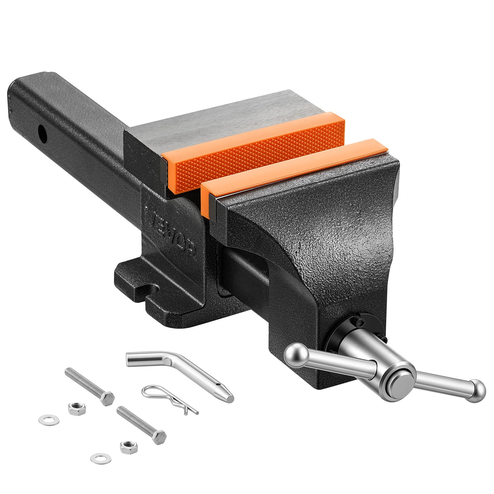 VEVOR Morsa da Banco con Incudine Larghezza Ganasce 150 mm Apertura 142 mm | Per Foratura Taglio Tubi, Ghisa Sferoidale, Profondità della Gola 90 mm, Forza di Serraggio 25 kN , Lavorazione Legno Tubo