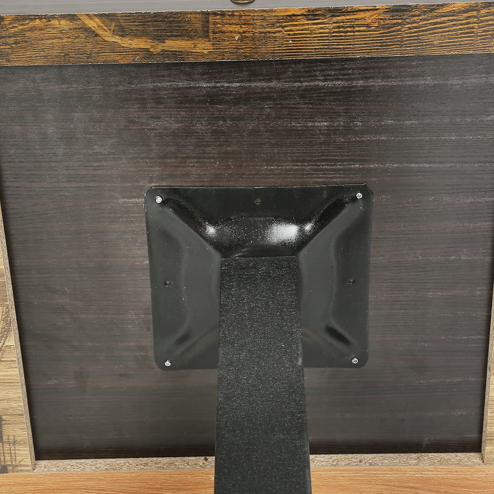 OHMG Tavolo da bar, 60 x 60 x 75 cm, tavolo da pranzo industriale retrò, tavoli da cucina da bistrò, tavolo quadrato, tavoli da bistrot in metallo e legno, stile industriale (1)