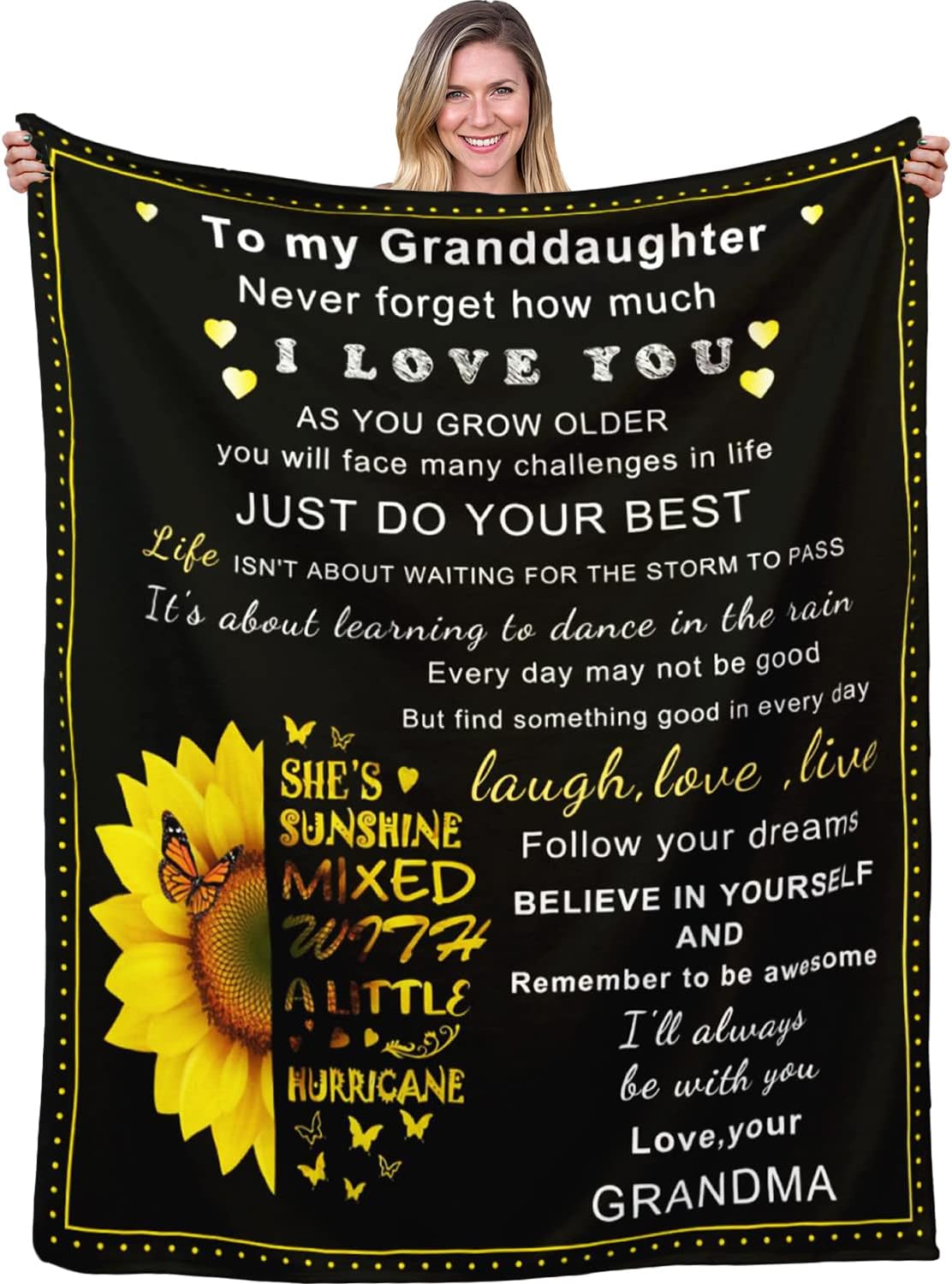 Granddaughter Gifts,Gifts for Granddaughter Blanket,to My